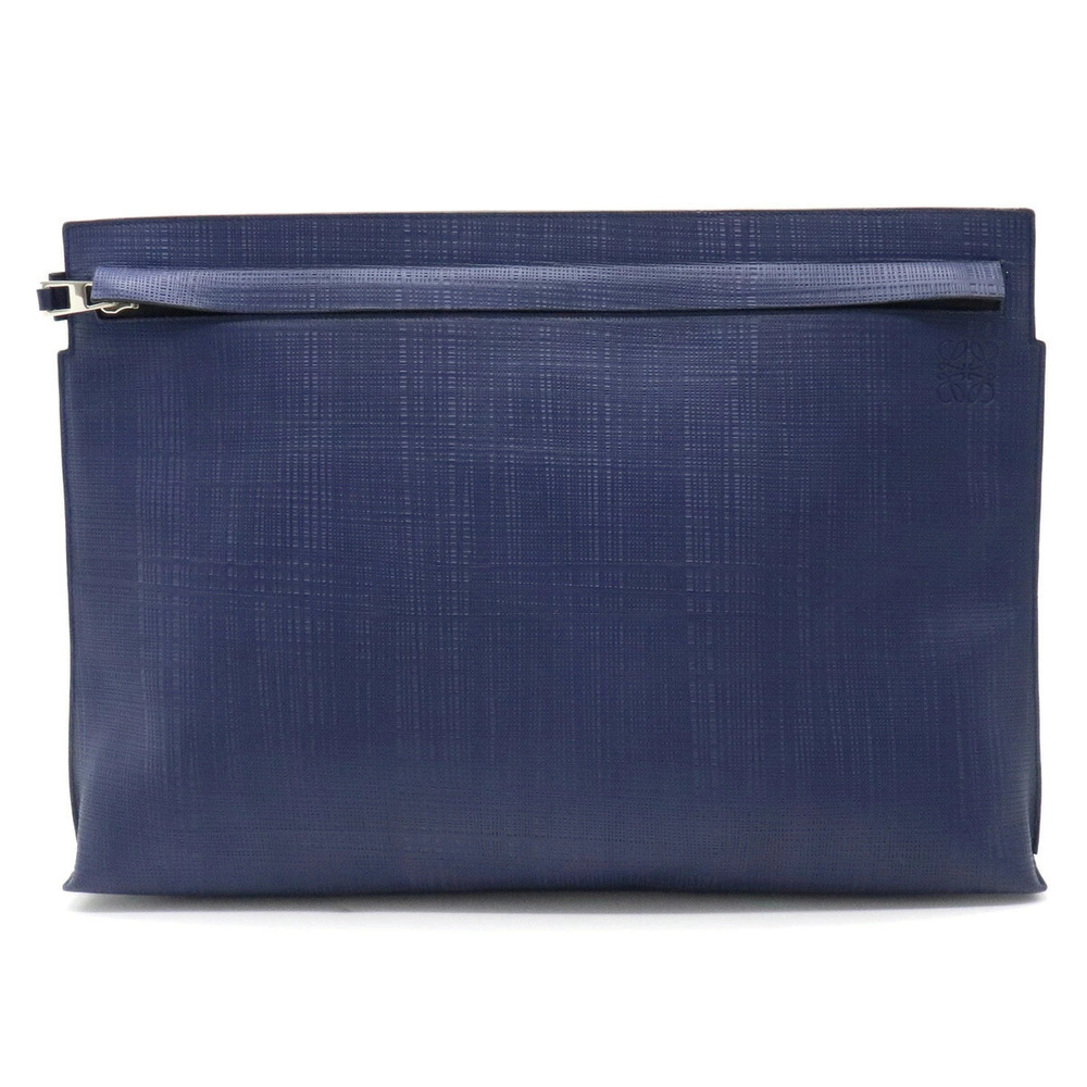 Loewe T Pouch Clutch Bag Shoulder Multi Leather Navy Blue